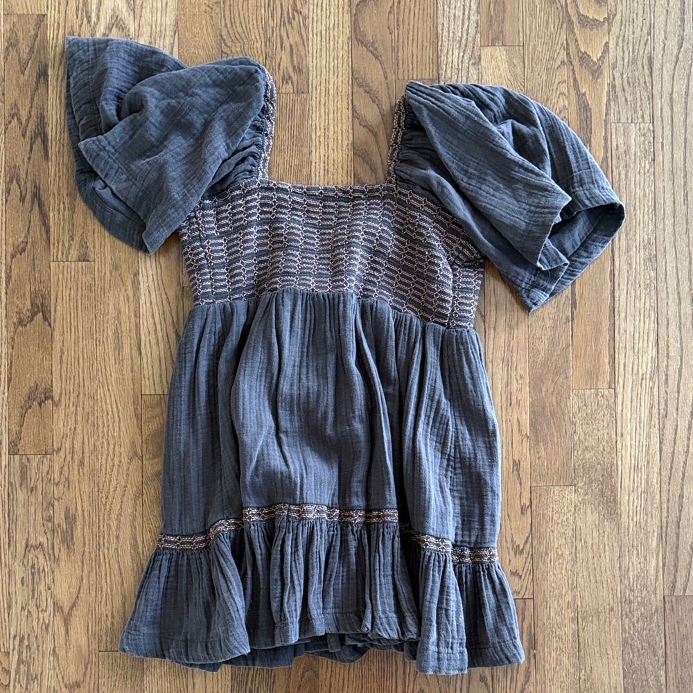 Free people Brown Puff Sleeve Dress